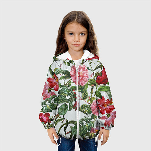 Детская куртка Цветы Красные Розы / 3D-Белый – фото 3