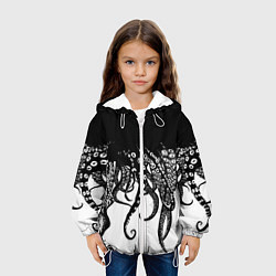 Куртка с капюшоном детская В щупальцах осьминога, цвет: 3D-белый — фото 2