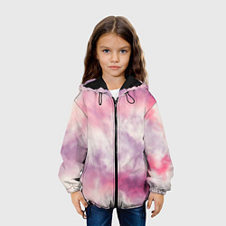 Куртка с капюшоном детская Абстракция розовое небо, цвет: 3D-черный — фото 2