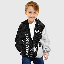 Куртка с капюшоном детская Valorant - Паттерн надписи, цвет: 3D-черный — фото 2