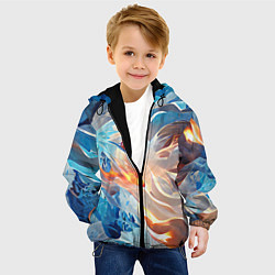 Куртка с капюшоном детская Ice & flame, цвет: 3D-черный — фото 2