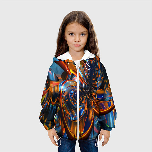 Детская куртка Объёмная футуристическая композиция Абстракция Vol / 3D-Белый – фото 3