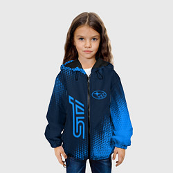 Куртка с капюшоном детская SUBARU STI Абстракция, цвет: 3D-черный — фото 2