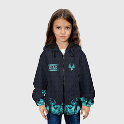 Куртка с капюшоном детская Сяо Xiao Elements Genshin Impact zip, цвет: 3D-черный — фото 2