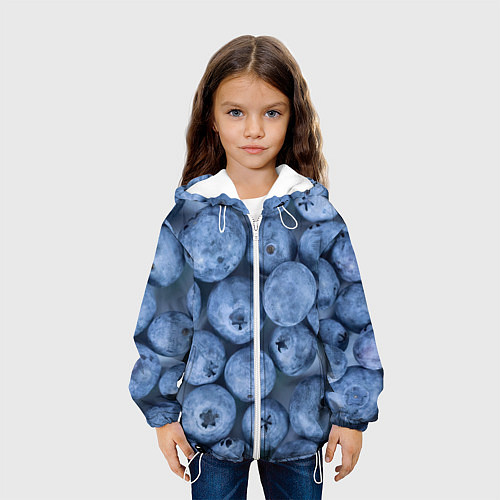 Детская куртка Голубика - фон / 3D-Белый – фото 3