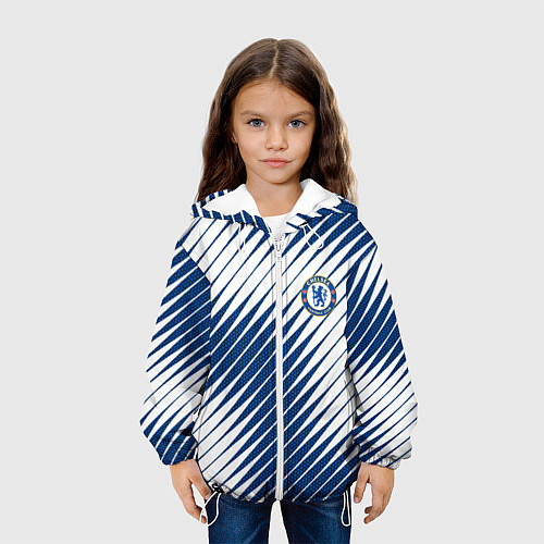 Детская куртка Маленькое лого ЧЕЛСИ АБСТРАКЦИЯ / 3D-Белый – фото 3