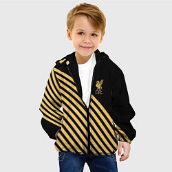 Куртка с капюшоном детская Liverpool ливерпуль полосы, цвет: 3D-черный — фото 2