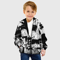 Куртка с капюшоном детская Токийский гуль паттерн, цвет: 3D-черный — фото 2