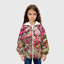 Куртка с капюшоном детская MILLION MULTICOLORED FLOWERS, цвет: 3D-белый — фото 2