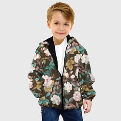 Куртка с капюшоном детская Цветы Розы Садовые, цвет: 3D-черный — фото 2