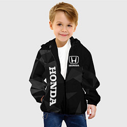 Куртка с капюшоном детская HONDA СЕРЫЕ ТРЕУГОЛЬНИКИ, цвет: 3D-черный — фото 2