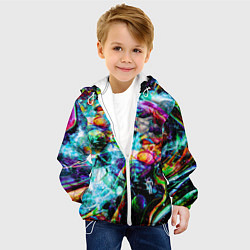 Куртка с капюшоном детская Красочный космос, цвет: 3D-белый — фото 2