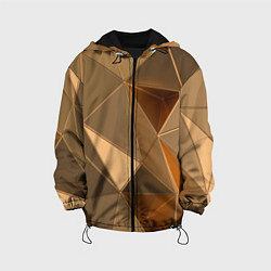 Куртка с капюшоном детская Золотые 3D треугольники, цвет: 3D-черный