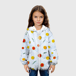 Куртка с капюшоном детская Дольки апельсина и грейпфрута, цвет: 3D-белый — фото 2