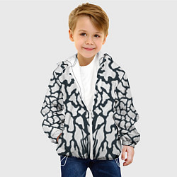 Куртка с капюшоном детская Animal Black and White Pattern, цвет: 3D-белый — фото 2