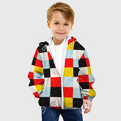 Куртка с капюшоном детская MULTICOLORED SQUARE MOSAIC, цвет: 3D-белый — фото 2