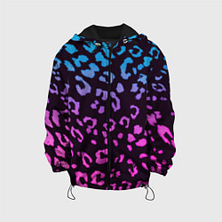 Куртка с капюшоном детская Леопардовый градиент, цвет: 3D-черный