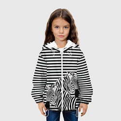 Куртка с капюшоном детская Матросы на зебрах, цвет: 3D-белый — фото 2