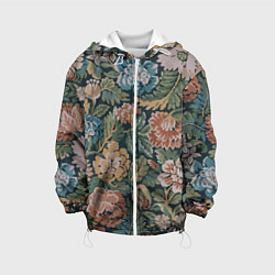 Куртка с капюшоном детская Floral pattern Цветочный паттерн, цвет: 3D-белый