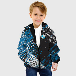 Куртка с капюшоном детская Bmw след шин, цвет: 3D-черный — фото 2