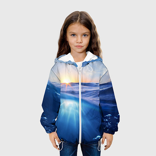 Детская куртка Грань между небом и водой / 3D-Белый – фото 3