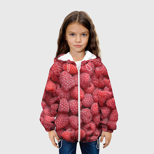 Детская куртка Малина - ягоды / 3D-Белый – фото 3