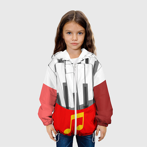 Детская куртка Клавиши фортепиано как картошка фри / 3D-Белый – фото 3