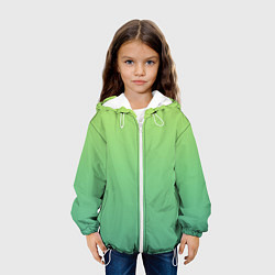 Куртка с капюшоном детская Shades of Green GRADIENT, цвет: 3D-белый — фото 2