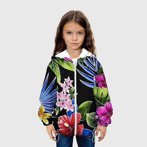 Детская куртка Floral vanguard composition Летняя ночь Fashion tr / 3D-Белый – фото 3