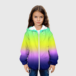 Куртка с капюшоном детская Разноцветный размытый фон градиент, цвет: 3D-белый — фото 2