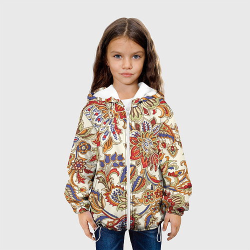 Детская куртка Цветочный винтажный орнамент / 3D-Белый – фото 3