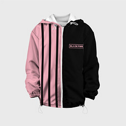 Куртка с капюшоном детская BLACKPINK HALF BLACK-PINK MINI LOGO, цвет: 3D-белый