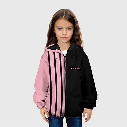 Детская куртка BLACKPINK HALF BLACK-PINK MINI LOGO / 3D-Черный – фото 3