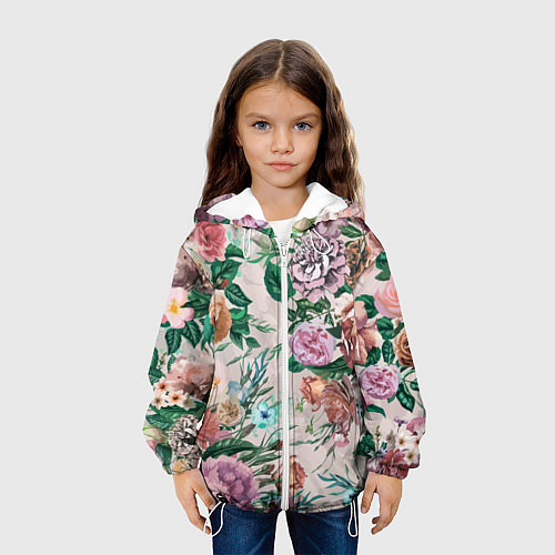 Детская куртка Color floral pattern Expressionism Summer / 3D-Белый – фото 3