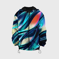 Куртка с капюшоном детская Abstract Wave, цвет: 3D-черный