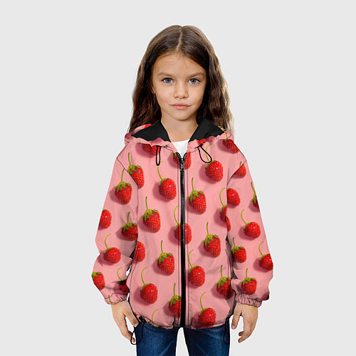 Детская куртка Strawberry Pattern / 3D-Черный – фото 3