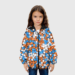 Куртка с капюшоном детская Глянцевые Разноцветные Шарики, цвет: 3D-черный — фото 2