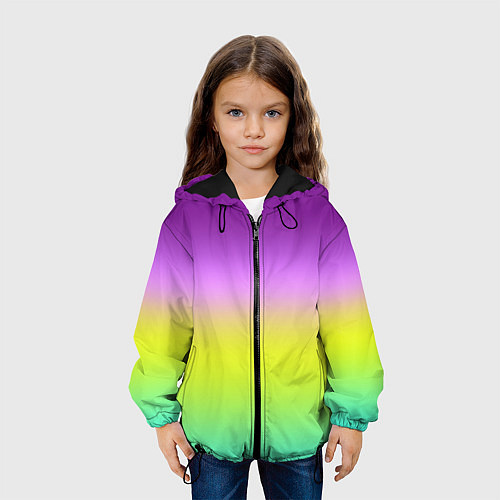 Детская куртка Multicolored Ombre gradient / 3D-Черный – фото 3