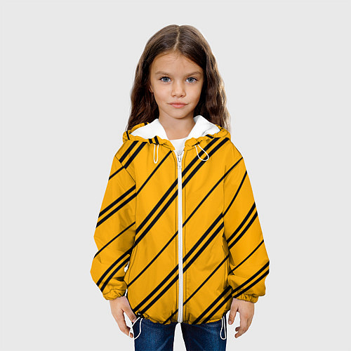 Детская куртка Полосы желтые черные / 3D-Белый – фото 3