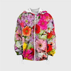 Куртка с капюшоном детская BEAUTIFUL FLOWERS, цвет: 3D-белый