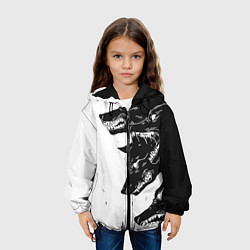 Куртка с капюшоном детская СТАЯ ВОЛКОВ ЧЕРНО-БЕЛЫЕ ВОЛКИ, цвет: 3D-черный — фото 2