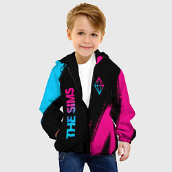 Куртка с капюшоном детская The Sims Neon Gradient, цвет: 3D-черный — фото 2
