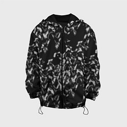 Куртка с капюшоном детская Абстрактный узор в темных серых тонах, цвет: 3D-черный