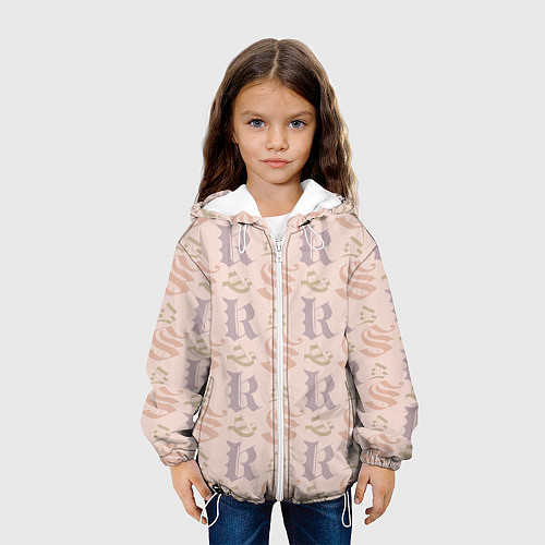 Детская куртка Геометрический абстрактный узор abstract geometric / 3D-Белый – фото 3
