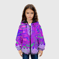 Куртка с капюшоном детская Славянская рубаха с разводами, цвет: 3D-черный — фото 2