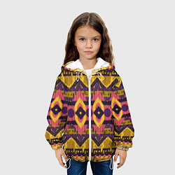 Куртка с капюшоном детская Африканский узор орнамент из шерсти Africa Wool Pa, цвет: 3D-белый — фото 2