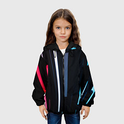 Куртка с капюшоном детская Неоновое множество фонарей - Белый, цвет: 3D-черный — фото 2