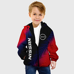 Куртка с капюшоном детская Nissan Красный Карбон, цвет: 3D-черный — фото 2