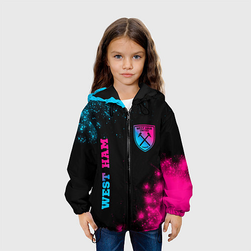 Детская куртка West Ham Neon Gradient / 3D-Черный – фото 3