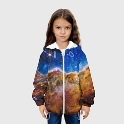 Куртка с капюшоном детская NASA: Туманность Карина, цвет: 3D-белый — фото 2